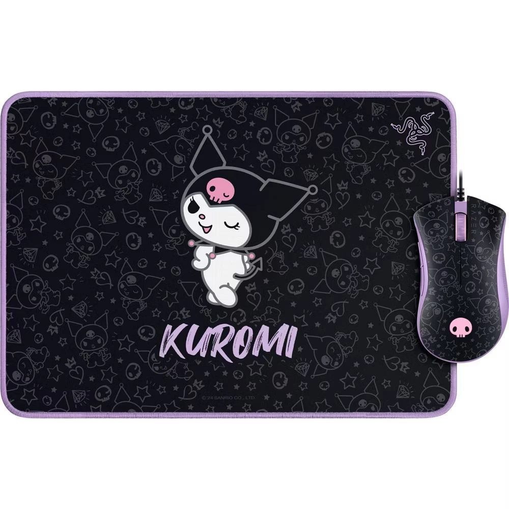 New! Razer DeathAdder Essential Goliathus Gaming Mouse Mat Bundle Kuromi Edition